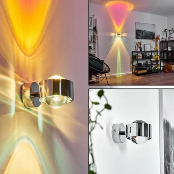 hofstein Applique murale Sapri Chrome, 1 lumière* Lampes En Verre