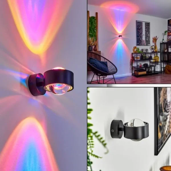 hofstein Applique murale Sapri Noir, 1 lumière* Lampes En Verre