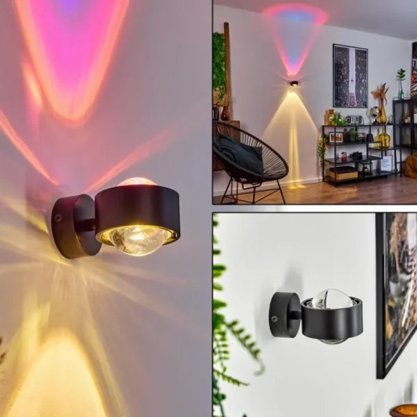 hofstein Applique murale Sapri Noir, 1 lumière* Lampes En Verre