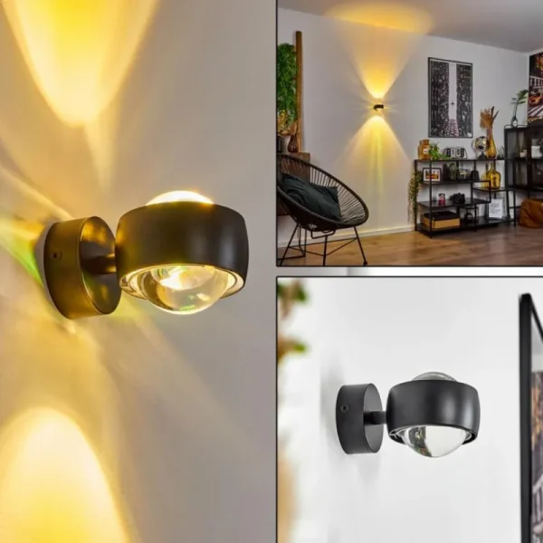 hofstein Applique murale Sapri Noir, 1 lumière* Lampes En Verre