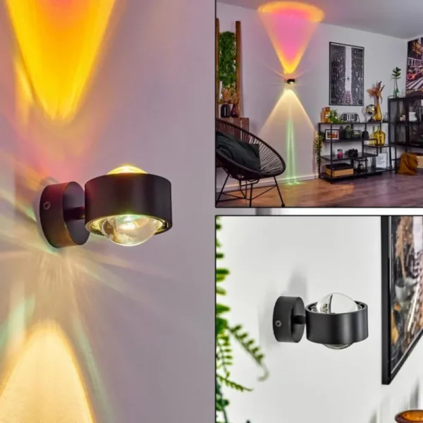 hofstein Applique murale Sapri Noir, 1 lumière* Lampes En Verre