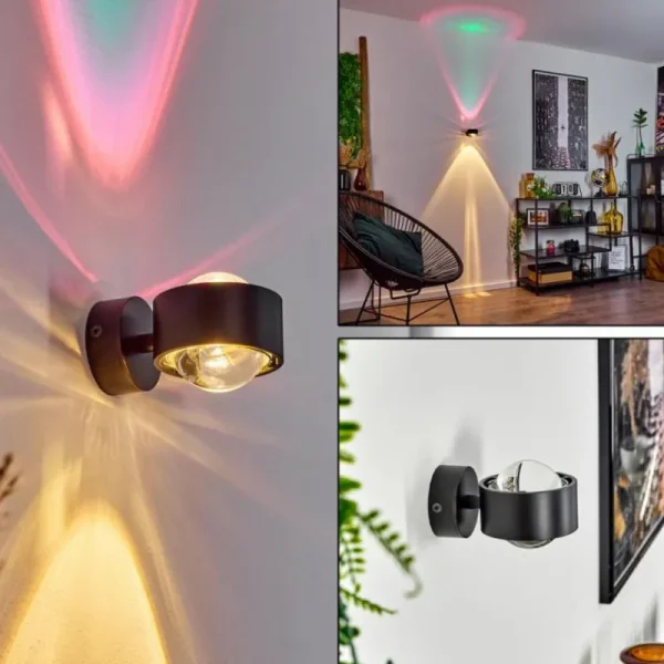 hofstein Applique murale Sapri Noir, 1 lumière* Lampes En Verre