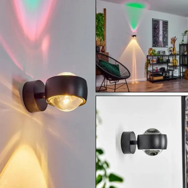 hofstein Applique murale Sapri Noir, 1 lumière* Lampes En Verre