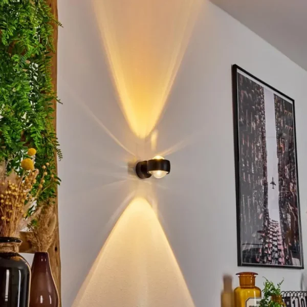 hofstein Applique murale Sapri Noir, 1 lumière* Lampes En Verre