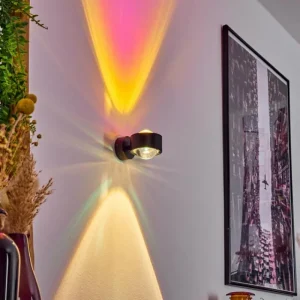 hofstein Applique murale Sapri Noir, 1 lumière* Lampes En Verre