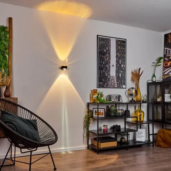 hofstein Applique murale Sapri Noir, 1 lumière* Lampes En Verre