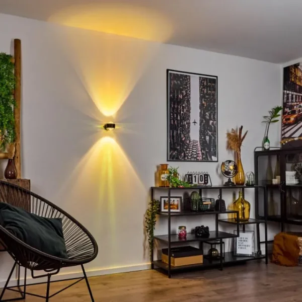 hofstein Applique murale Sapri Noir, 1 lumière* Lampes En Verre