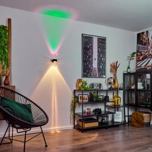hofstein Applique murale Sapri Noir, 1 lumière* Lampes En Verre