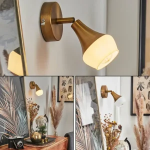 hofstein Applique murale Venizy Laiton, 1 lumière* Lampes En Verre