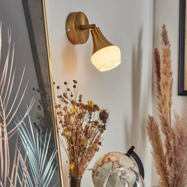 hofstein Applique murale Venizy Laiton, 1 lumière* Lampes En Verre