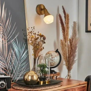 hofstein Applique murale Venizy Laiton, 1 lumière* Lampes En Verre