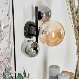 hofstein Applique murale - Verre 10, 15 cm Chehalis Ambre, Fumé, 3 lumières* Lampes Modernes