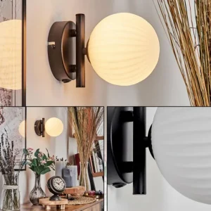 hofstein Applique murale - Verre 12 cm Chehalis Blanc, 1 lumière* Lampes Modernes