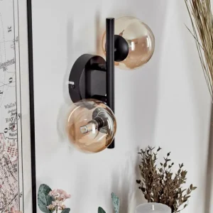 hofstein Applique murale - Verre 10 cm Chehalis Ambre, Clair, 2 lumières* Lampes En Verre