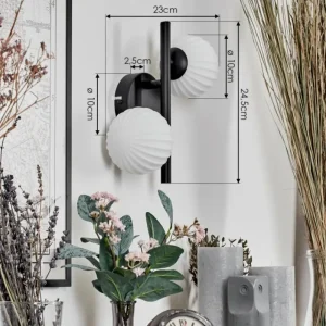 hofstein Applique murale - Verre 10 cm Chehalis Blanc, 2 lumières* Lampes Modernes