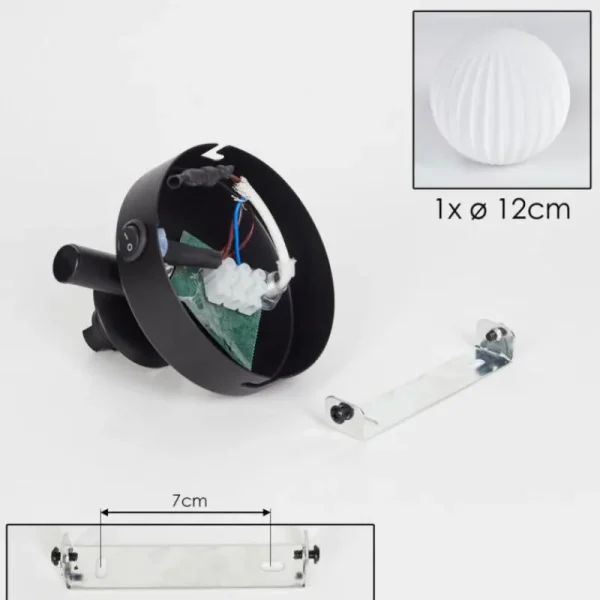 hofstein Applique murale - Verre 12 cm Chehalis Blanc, 1 lumière* Lampes Modernes