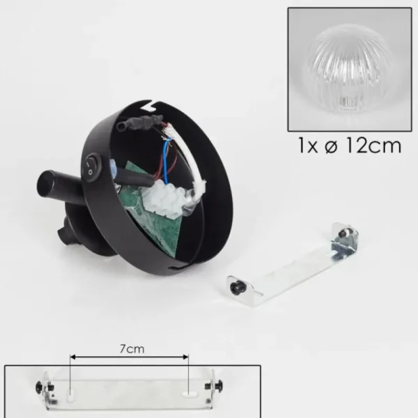 hofstein Applique murale - Verre 12 cm Chehalis Clair, 1 lumière* Lampes Modernes