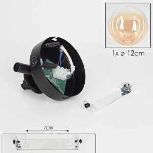hofstein Applique murale - Verre 12 cm Chehalis Ambre, Clair, 1 lumière* Lampes En Verre