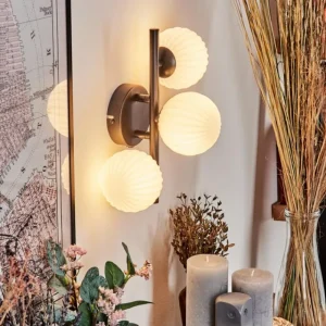 hofstein Applique murale - Verre 10 cm Chehalis Blanc, 3 lumières* Lampes Modernes