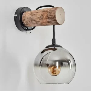 hofstein Applique murale - Verre 15 cm Koyoto Écru, Noir, 1 lumière* Lampes Modernes