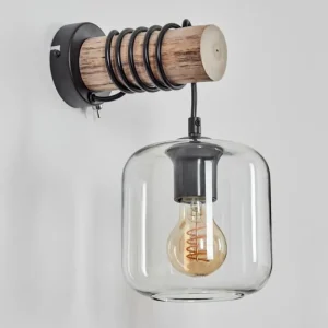 hofstein Applique murale - Verre 15 cm Lauden Écru, Noir, 1 lumière* Lampes Modernes