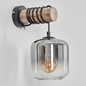 hofstein Applique murale - Verre 15 cm Lauden Écru, Noir, 1 lumière* Lampes Modernes