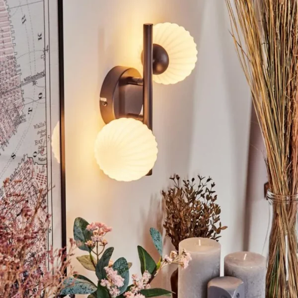 hofstein Applique murale - Verre 10 cm Chehalis Blanc, 2 lumières* Lampes Modernes