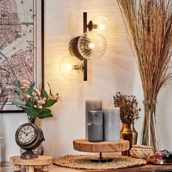 hofstein Applique murale - Verre 10 cm, 12 cm Chehalis Clair, 3 lumières* Lampes Modernes