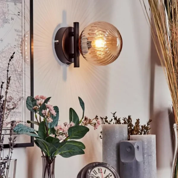 hofstein Applique murale - Verre 12 cm Chehalis Ambre, 1 lumière* Lampes Modernes