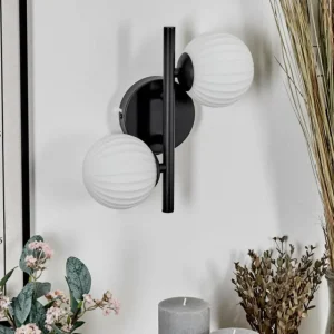 hofstein Applique murale - Verre 10 cm Chehalis Blanc, 2 lumières* Lampes Modernes
