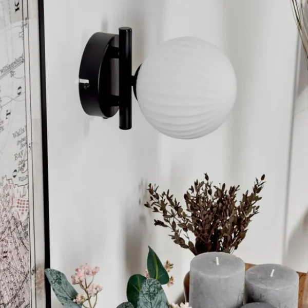 hofstein Applique murale - Verre 12 cm Chehalis Blanc, 1 lumière* Lampes Modernes