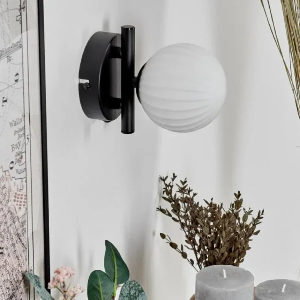hofstein Applique murale - Verre 10 cm Chehalis Blanc, 1 lumière* Lampes Modernes
