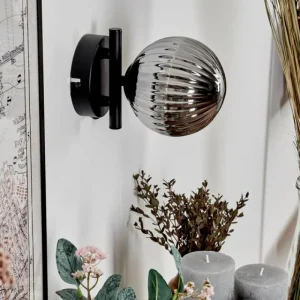 hofstein Applique murale - Verre 12 cm Chehalis Fumé, 1 lumière* Lampes Modernes