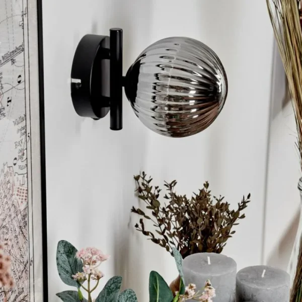 hofstein Applique murale - Verre 12 cm Chehalis Fumé, 1 lumière* Lampes Modernes