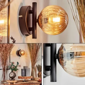 hofstein Applique murale - Verre Chehalis Ambre, 1 lumière* Lampes Modernes