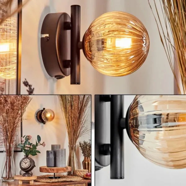 hofstein Applique murale - Verre Chehalis Ambre, 1 lumière* Lampes Modernes