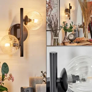 hofstein Applique murale - Verre Chehalis Clair, 2 lumières* Lampes Modernes