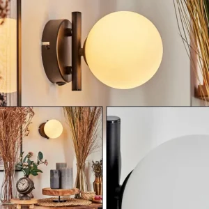 hofstein Applique murale - Verre Chehalis Blanc, 1 lumière* Lampes En Verre