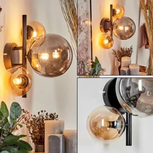 hofstein Applique murale - Verre Chehalis Ambre, Fumé, 3 lumières* Lampes Modernes