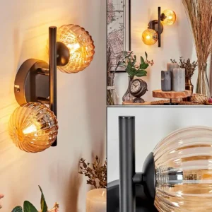hofstein Applique murale - Verre Chehalis Ambre, 2 lumières* Lampes Modernes