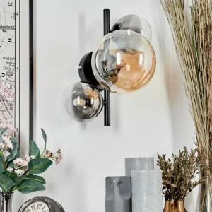 hofstein Applique murale - Verre Chehalis Ambre, Clair, Fumé, 3 lumières* Lampes Modernes