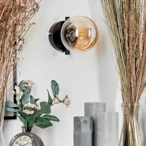 hofstein Applique murale - Verre Chehalis Ambre, 1 lumière* Lampes En Verre
