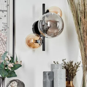 hofstein Applique murale - Verre Chehalis Ambre, Fumé, 3 lumières* Lampes Modernes