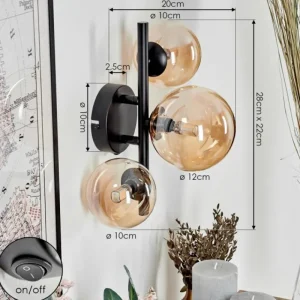hofstein Applique murale - Verre Chehalis Ambre, 3 lumières* Lampes En Verre