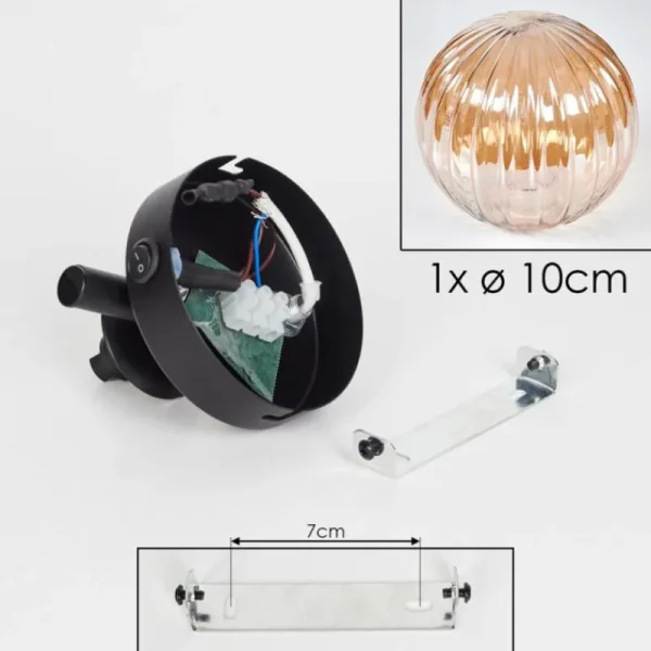 hofstein Applique murale - Verre Chehalis Ambre, 1 lumière* Lampes Modernes