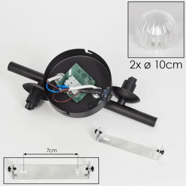hofstein Applique murale - Verre Chehalis Clair, 2 lumières* Lampes Modernes