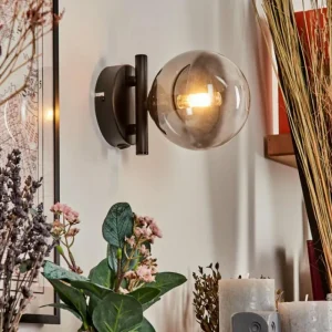 hofstein Applique murale - Verre Chehalis Clair, Fumé, 1 lumière* Lampes Modernes