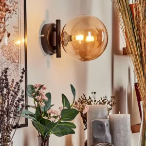 hofstein Applique murale - Verre Chehalis Ambre, 1 lumière* Lampes En Verre