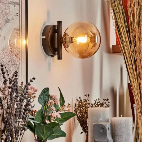 hofstein Applique murale - Verre Chehalis Ambre, 1 lumière* Lampes En Verre