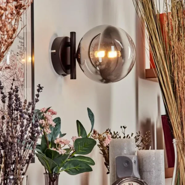 hofstein Applique murale - Verre Chehalis Clair, Fumé, 1 lumière* Lampes Modernes